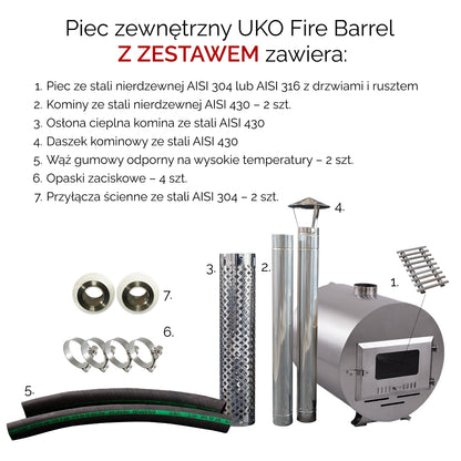 Piec do balii ogrodowej UKO Fire Barrel