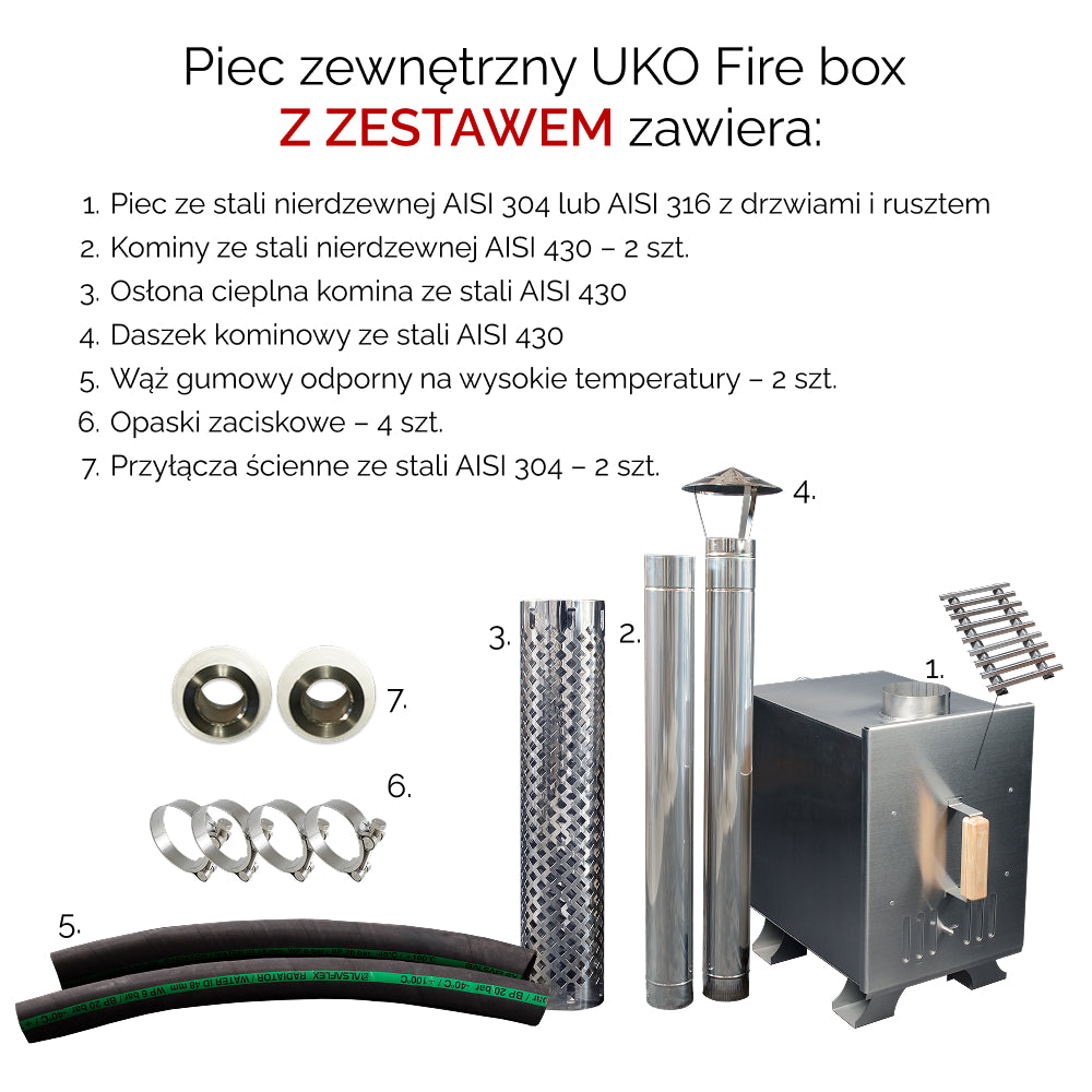 Stove external UKO Fire box for hot tub