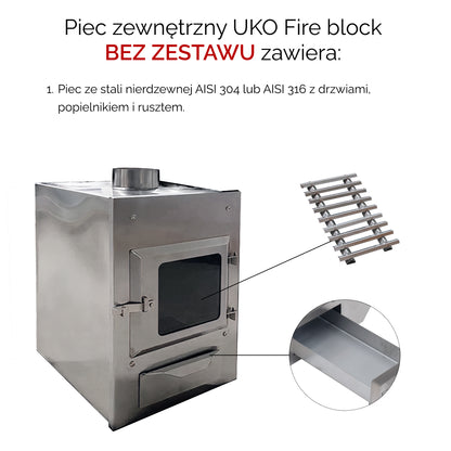 Stove external UKO Fire block for hot tub