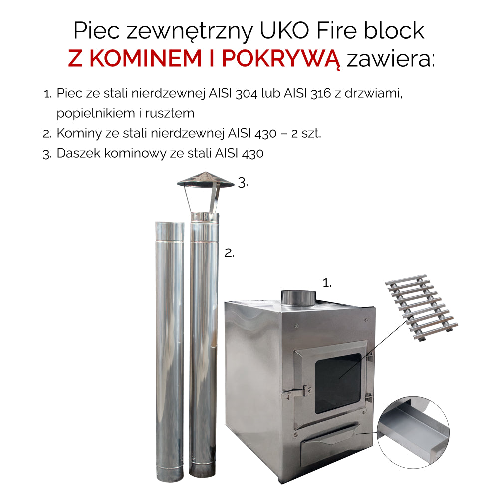 Stove external UKO Fire block for hot tub