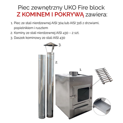 Piec do balii ogrodowej UKO Fire Block 