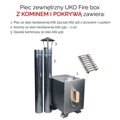 Stove external UKO Fire box for hot tub