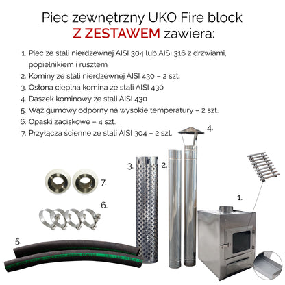 Stove external UKO Fire block for hot tub